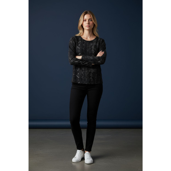 NWT Obey No 89 Sidewinder Long Sleeve Top Black Burnout Textured USA Made Size M - Picture 8 of 10